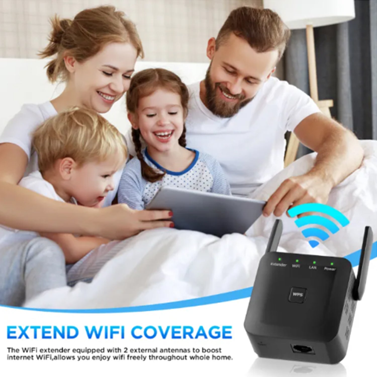 WiFi Extender 5G 1200Mbps Wi-Fi Signal Booster Amplifier for Home WiFi 2.4GHz Dual Band Wireless Repeater with Strong,4 Antennas 360° Coverage with Ethernet Port AP Mode