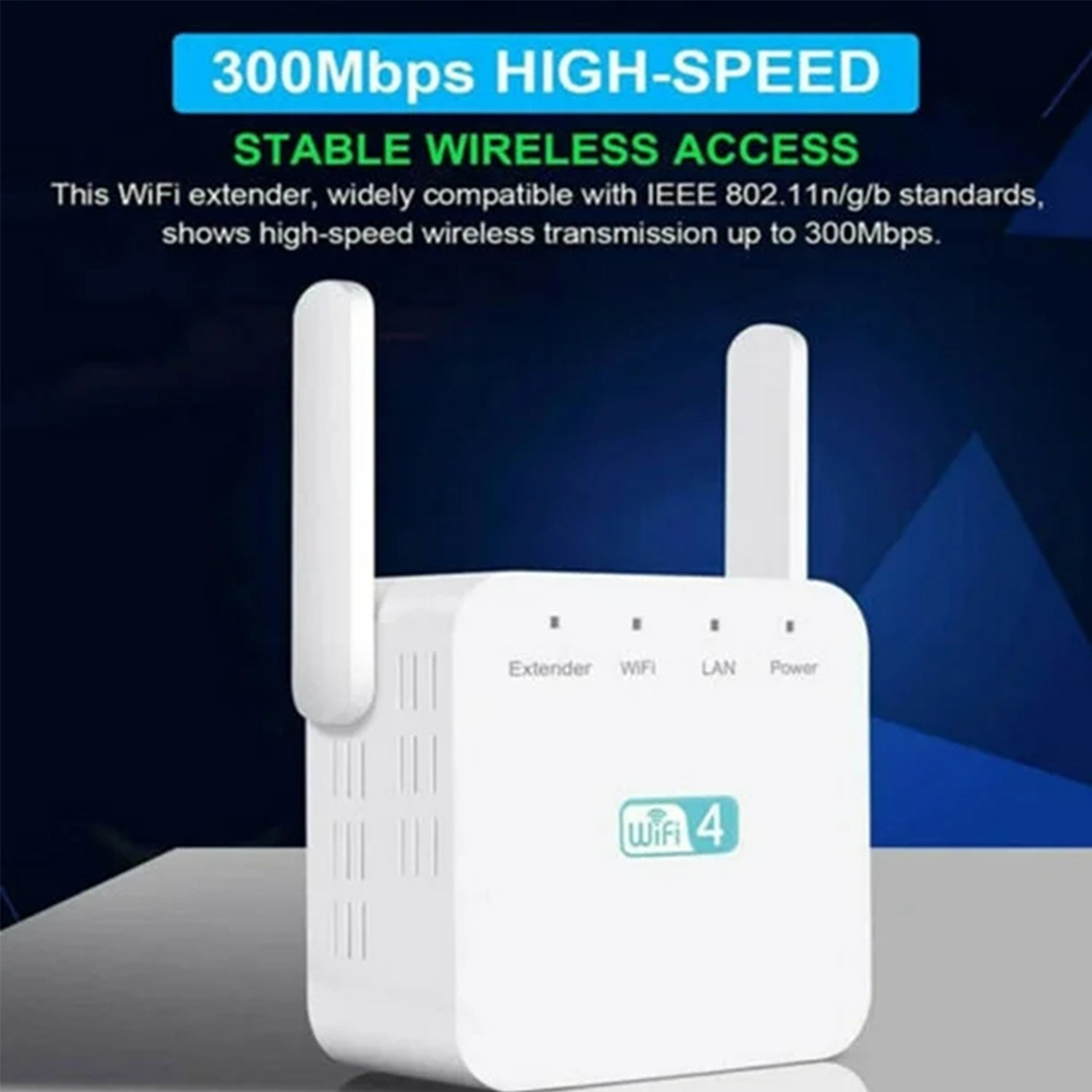 2.4Ghz Dual Band WiFi Extender 300M Internet Range Router Signal Booster