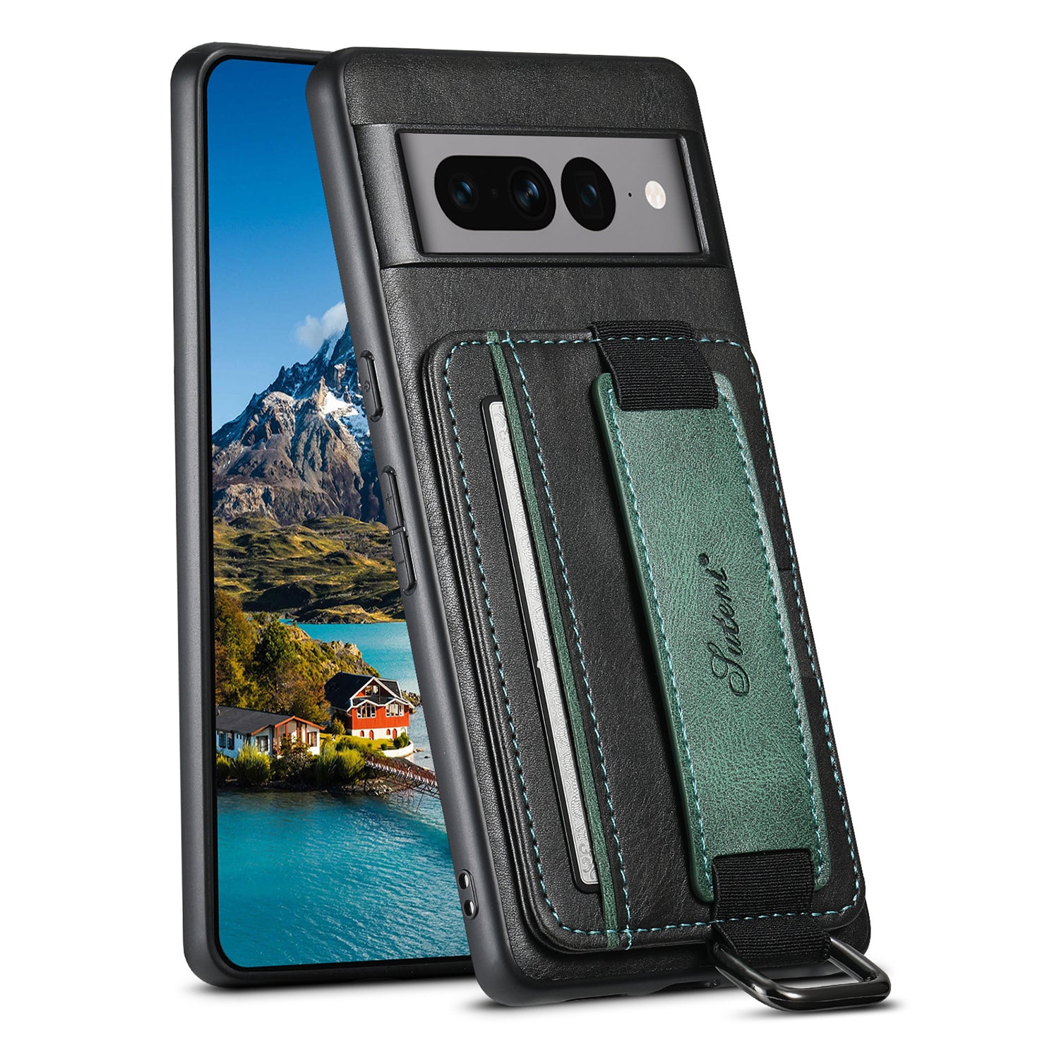 Google Pixel 8 Insert Card Insertion Wrist Strap Case