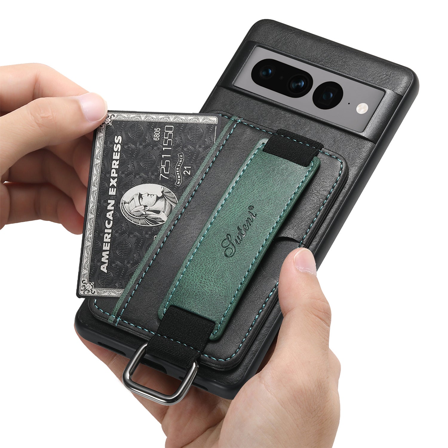 Google Pixel 8 Insert Card Insertion Wrist Strap Case