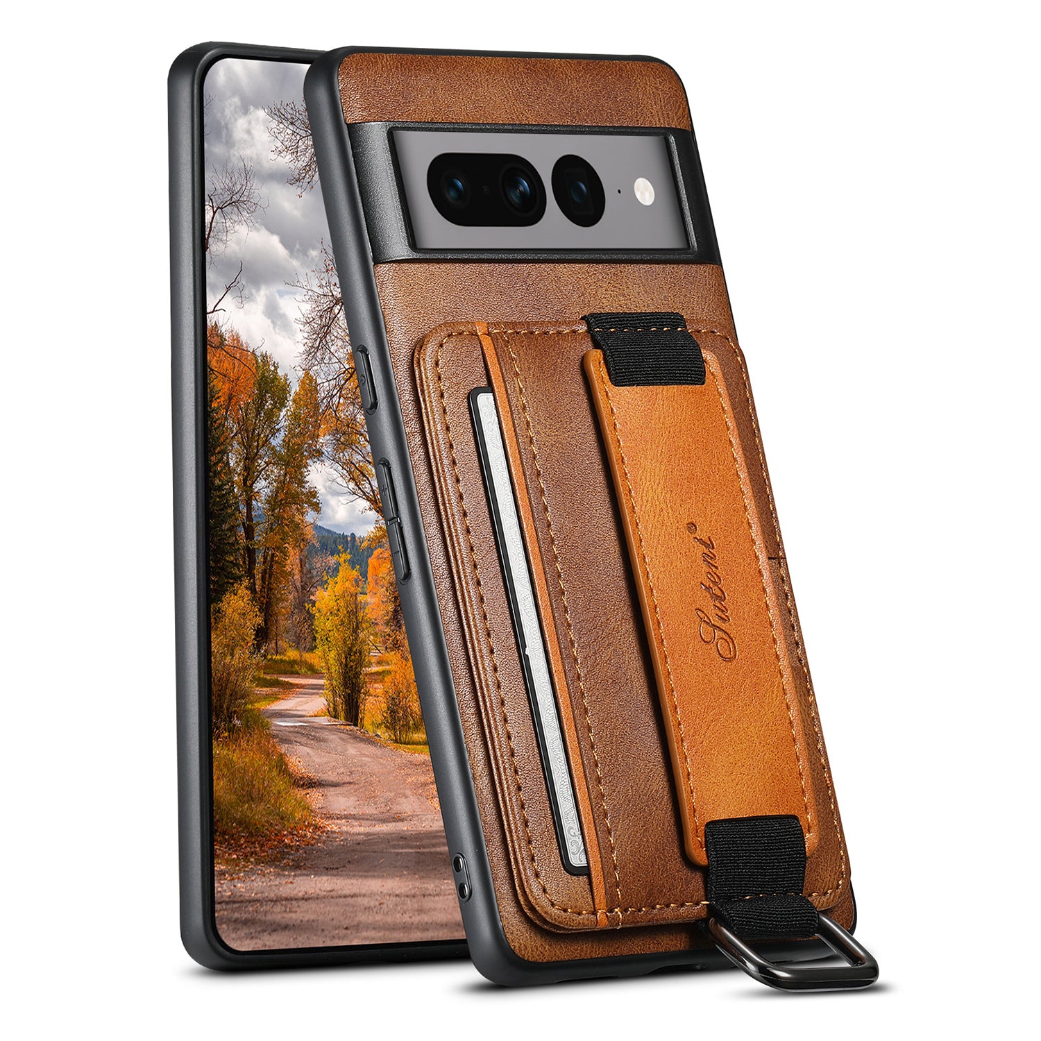 Google Pixel 8 Insert Card Insertion Wrist Strap Case