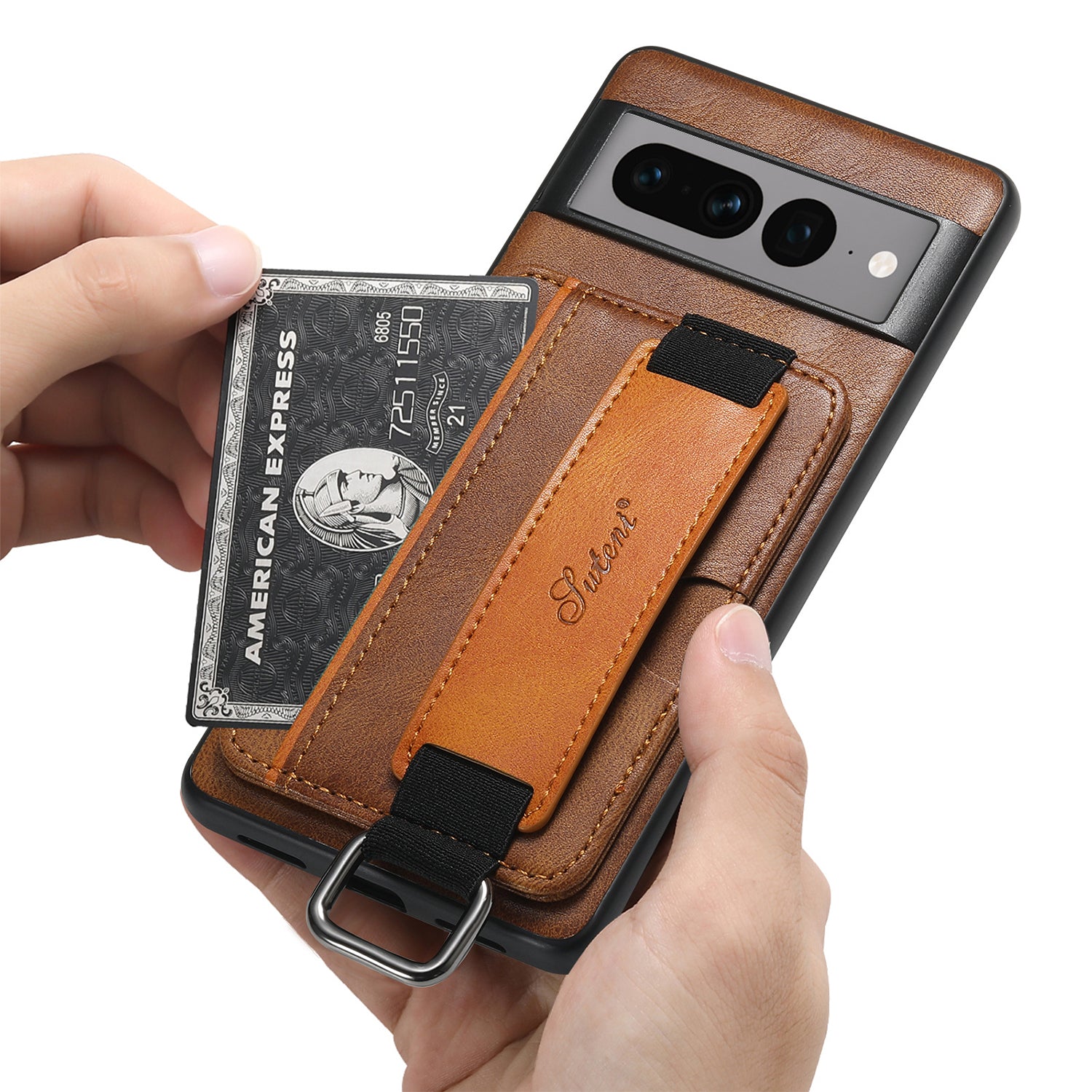 Google Pixel 8 Insert Card Insertion Wrist Strap Case