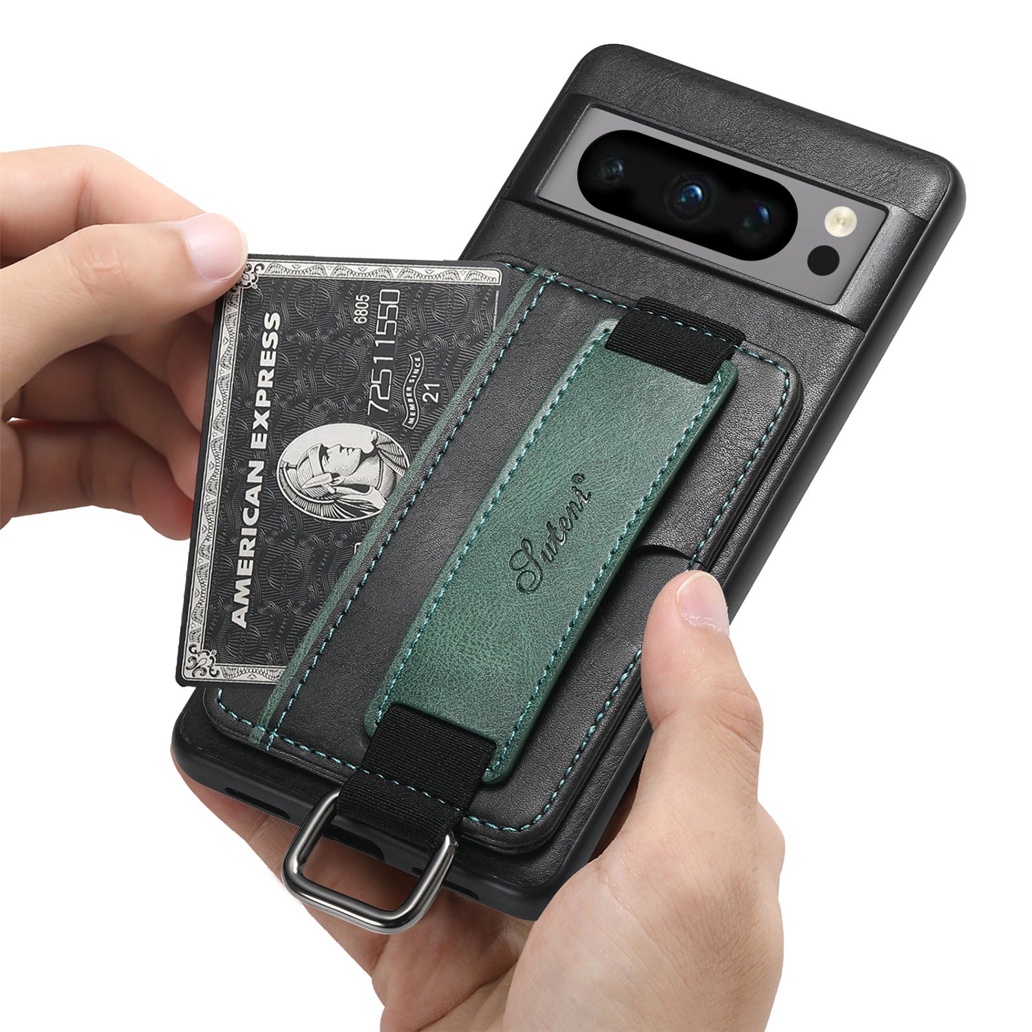 Google Pixel 8 Pro Insert Card Insertion Wrist Strap Case