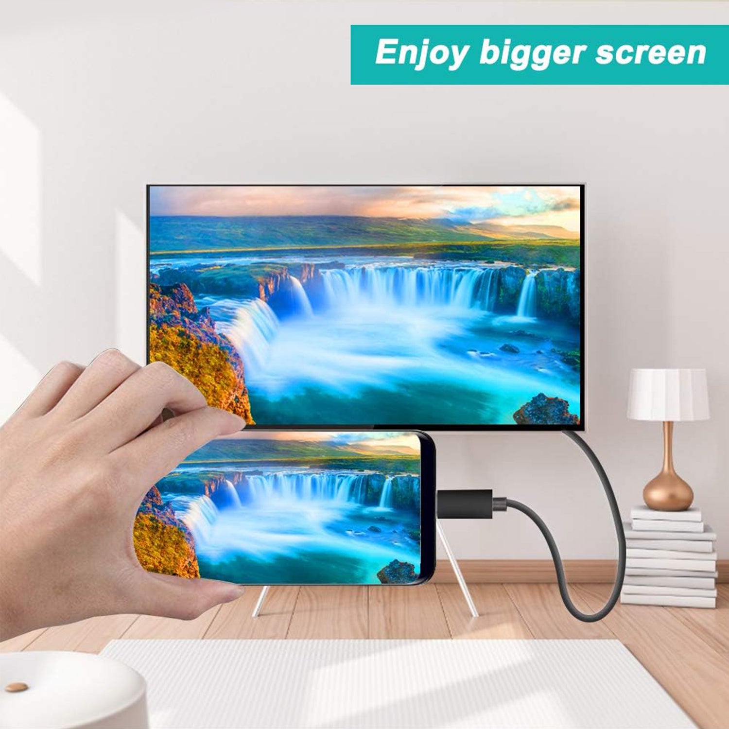 Type-C to HDMI Cable for Smartphone and Laptops with Type-C