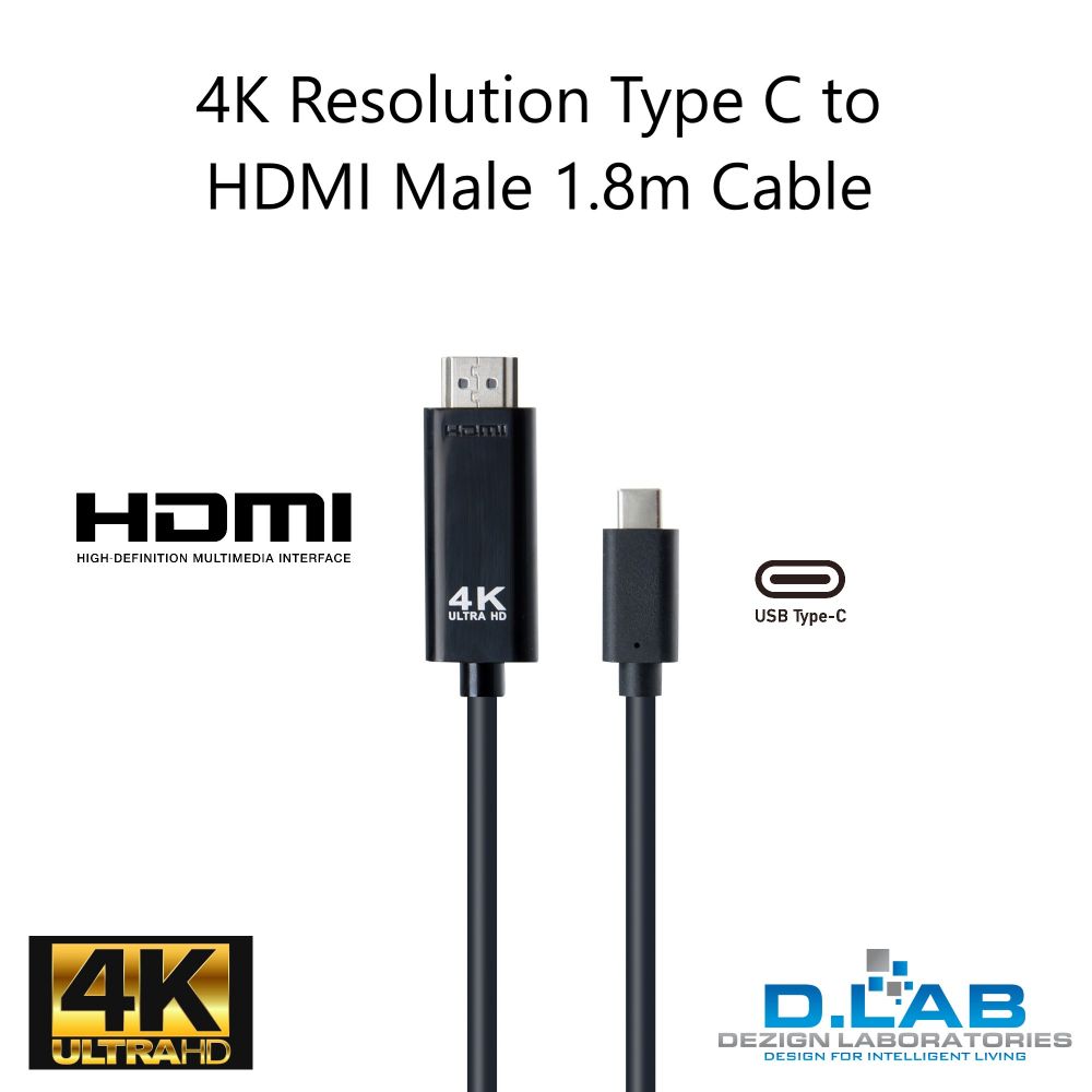 Type-C to HDMI Cable for Smartphone and Laptops with Type-C