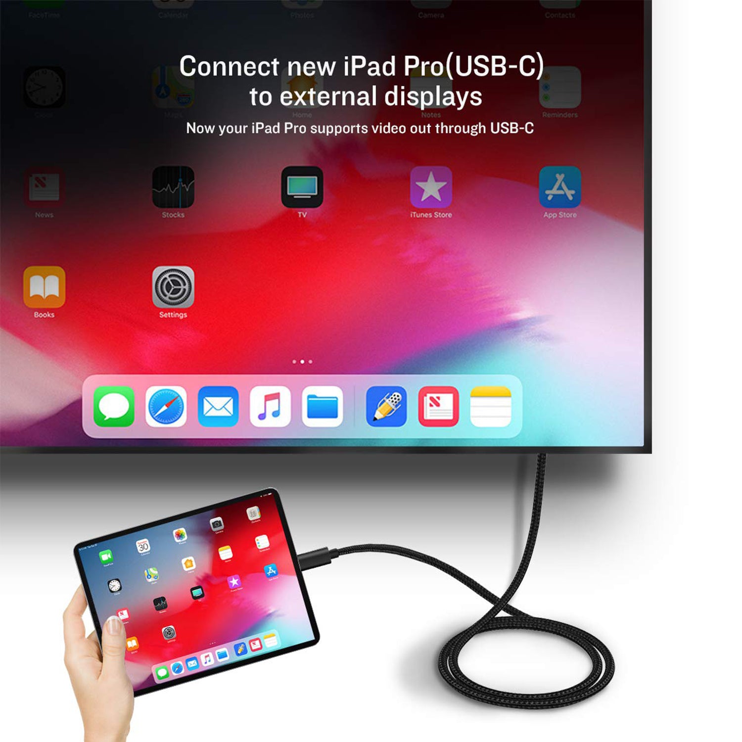 Type-C to HDMI Cable for Smartphone and Laptops with Type-C