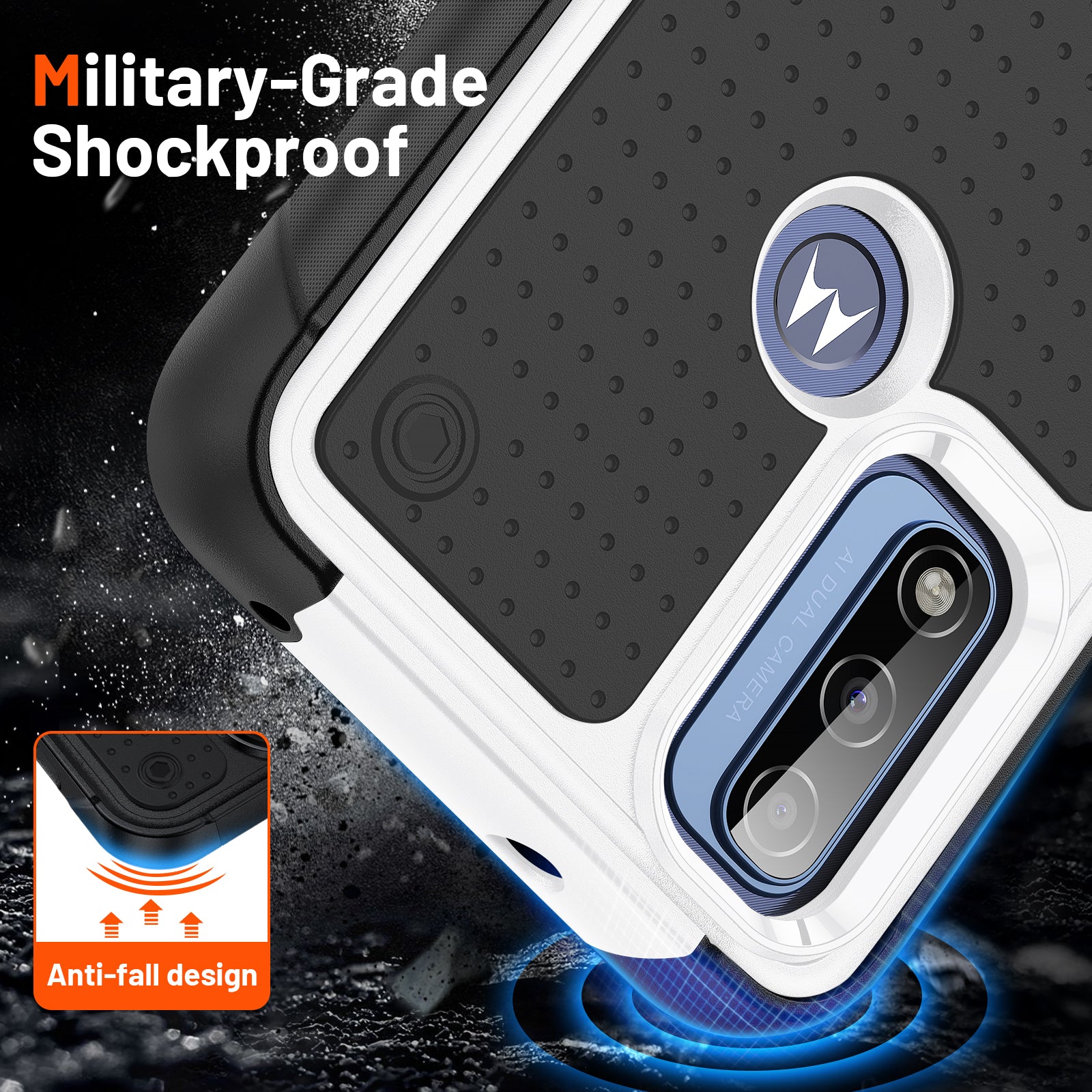 Durable Defener Shockproof Hard PC TPU Luxury of Moto G Pure/Moto G Power(2020)/Moto G Play(2023) Case