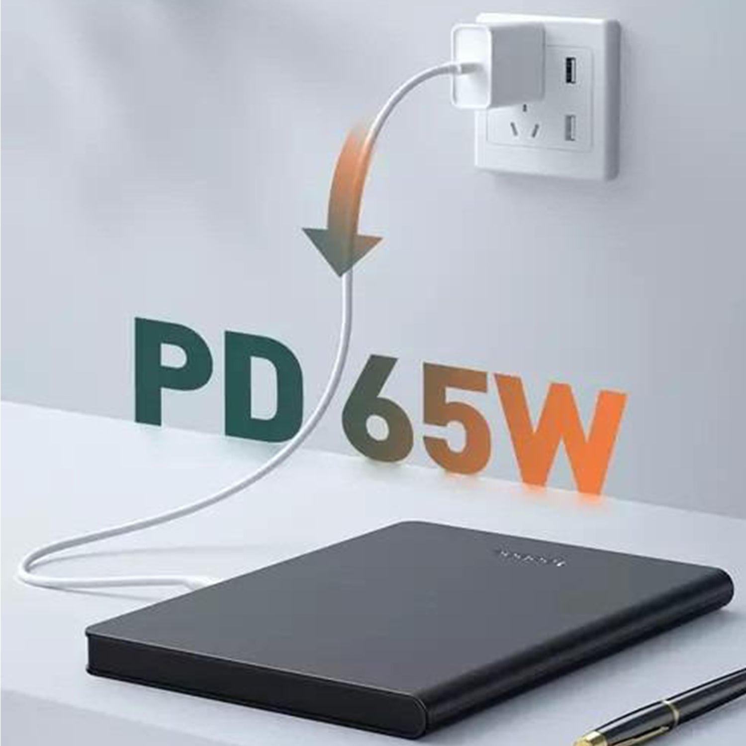 30000mAh PD 65W multi interface digital display thin section power bank-Black