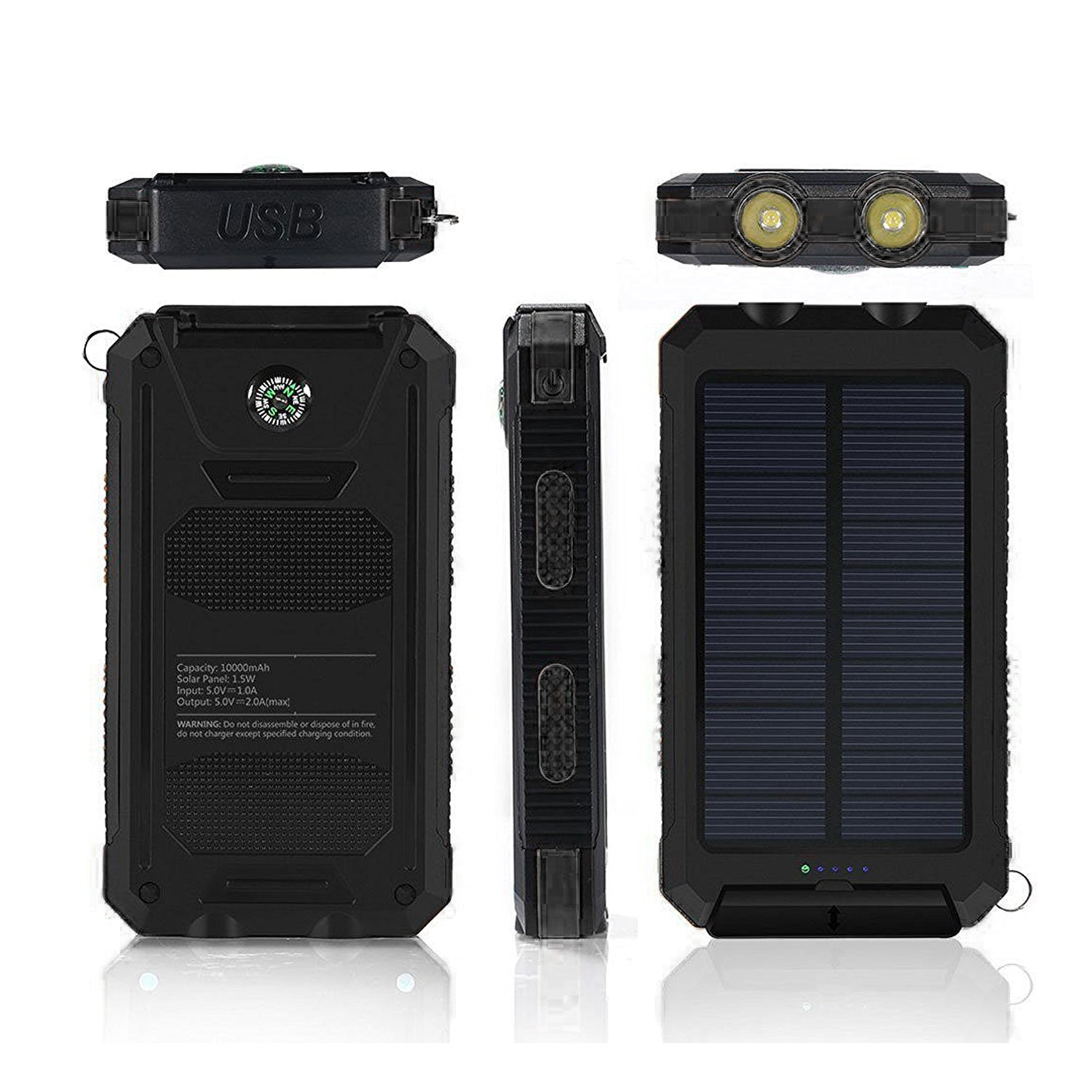 10000 mAh Portable Solar Panel Power Bank