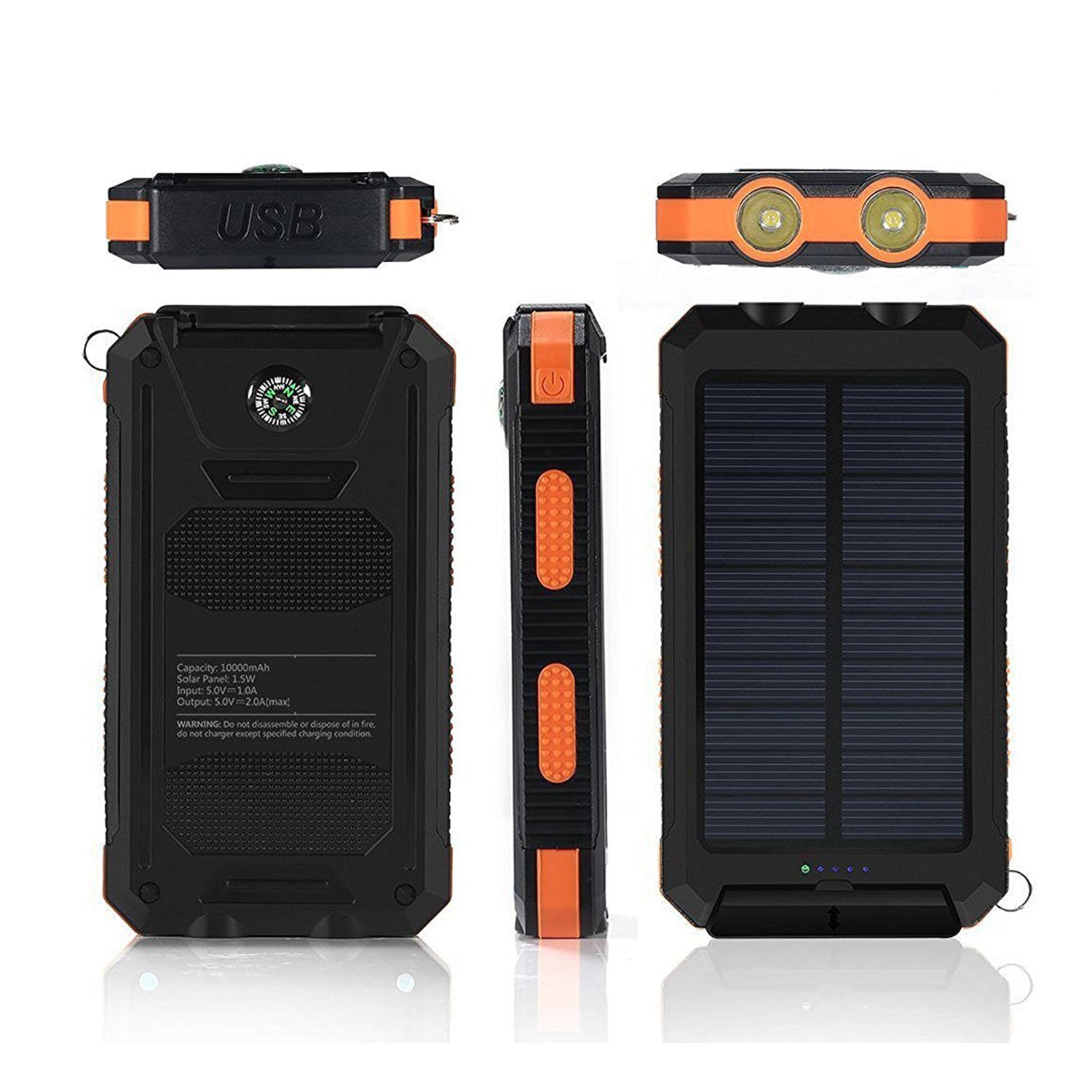 10000 mAh Portable Solar Panel Power Bank