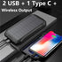 Wireless Charging PD&2USB Ports Waterproof 16000mAh Solar Charger Powr Bank with LED Light