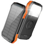 Wireless Charging PD&2USB Ports Waterproof 16000mAh Solar Charger Powr Bank with LED Light