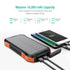 Wireless Charging PD&2USB Ports Waterproof 16000mAh Solar Charger Powr Bank with LED Light