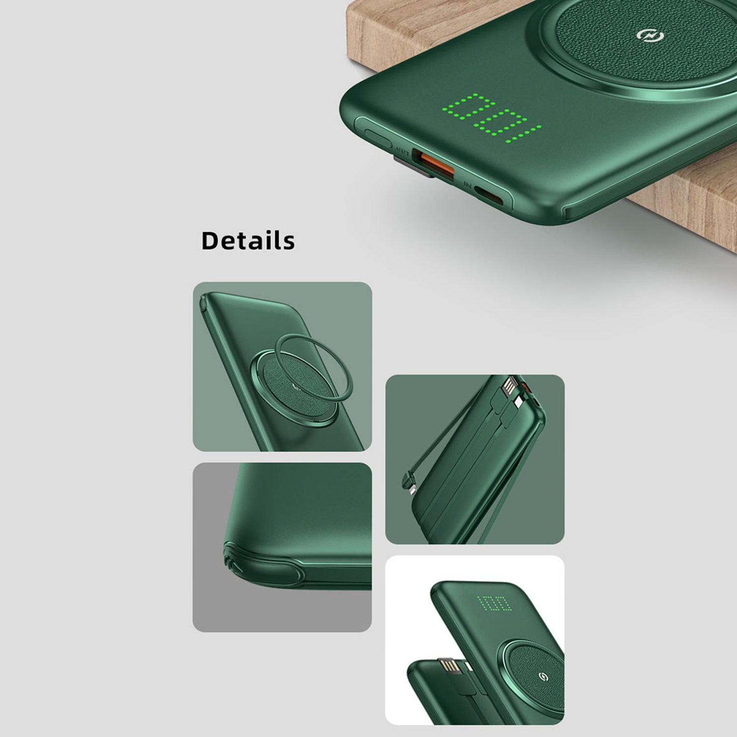 Wireless PD Power Bank 10000mAh Charge For iPhone/Android