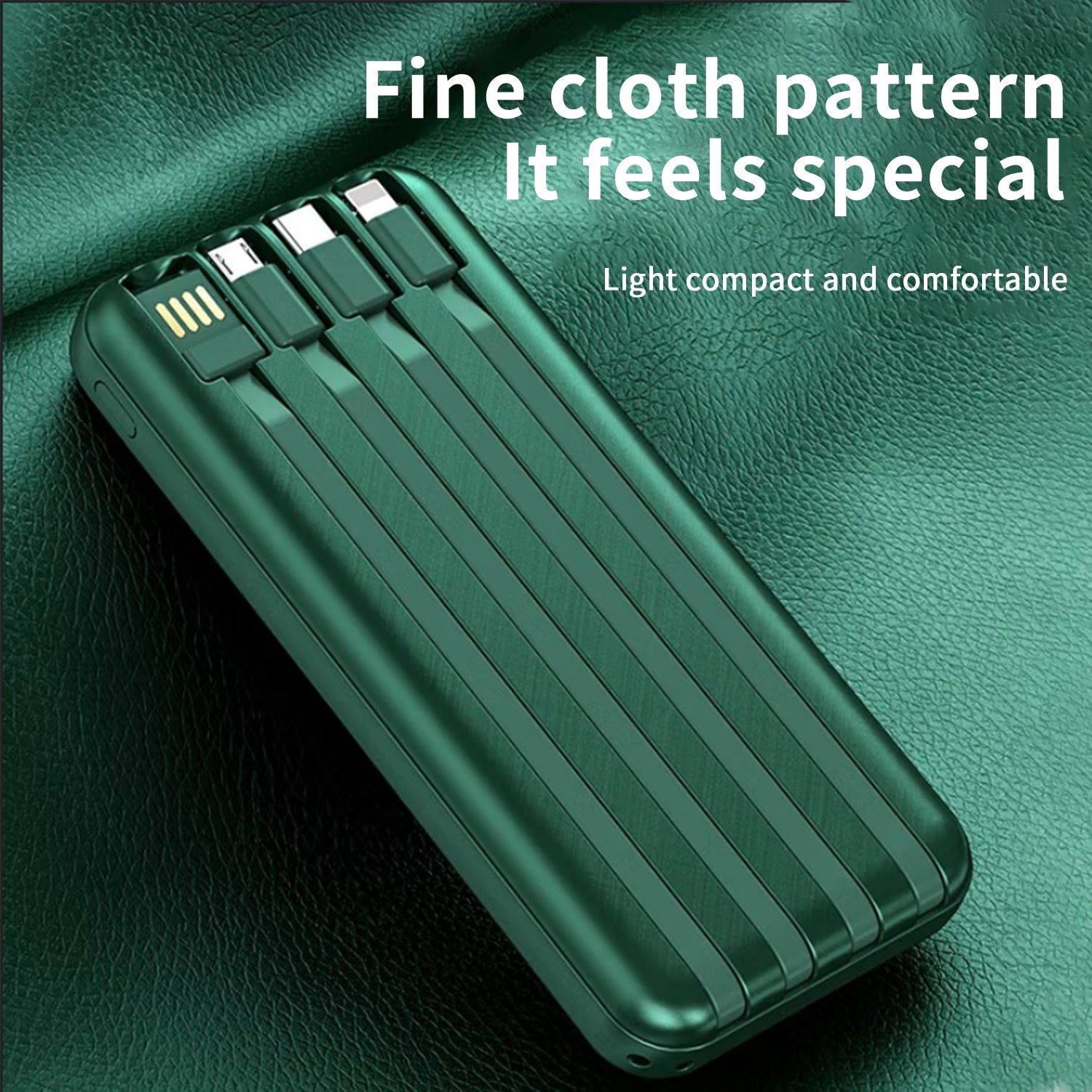 20000mAh Mobile wireless Power Bank with built-in charging cables(PD/ Type C /Lightning/Micro)