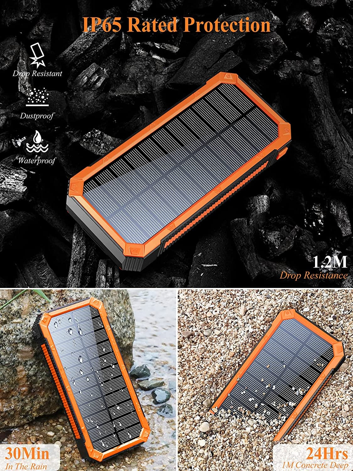 Solar fast charging with LED light panel  power bank support wireless