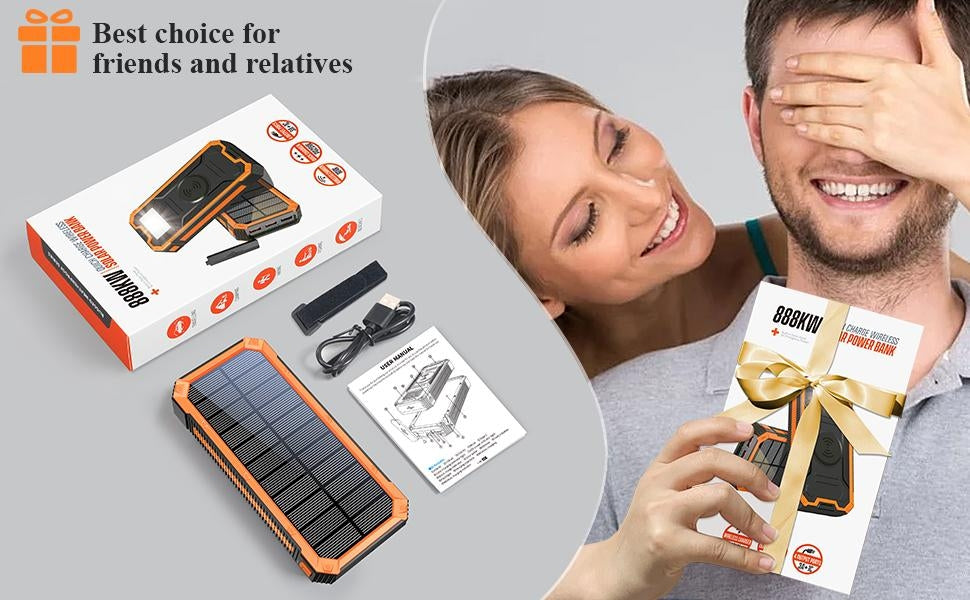 Solar fast charging with LED light panel  power bank support wireless