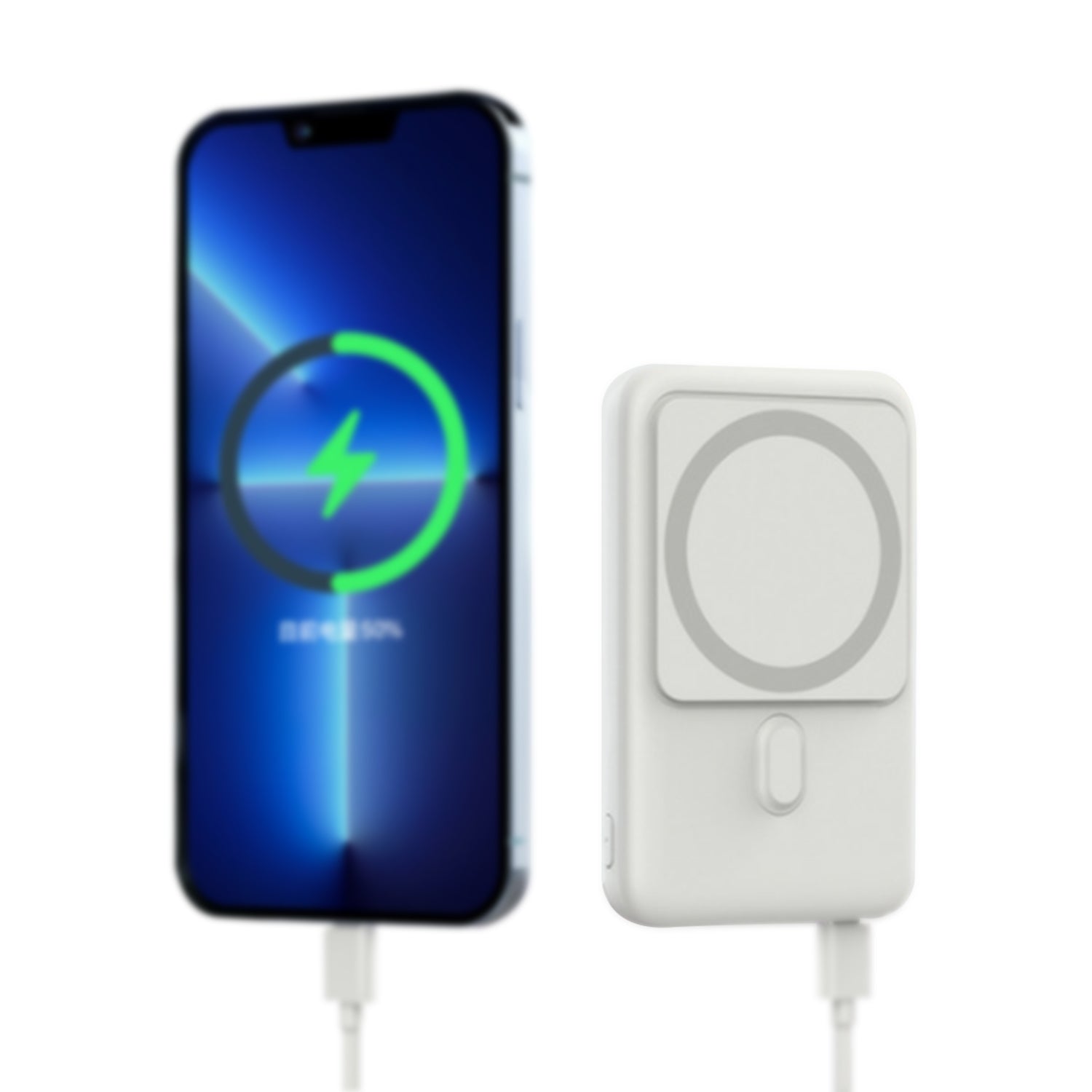 10000mAh Wireless Portable Power Bank with 1 Feet Type C to USB Charging Cable