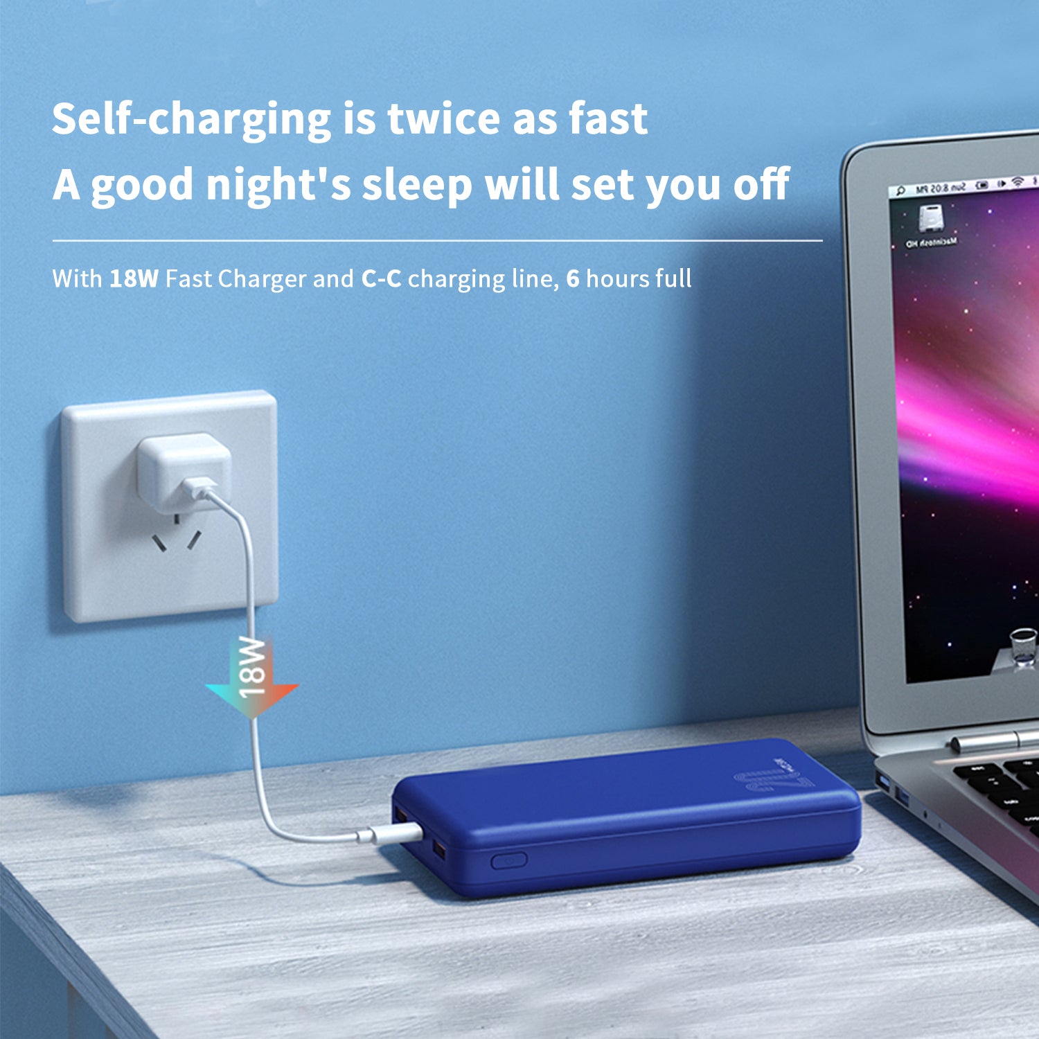 Wireless high capacity 20000 fast charge small mobile power supply