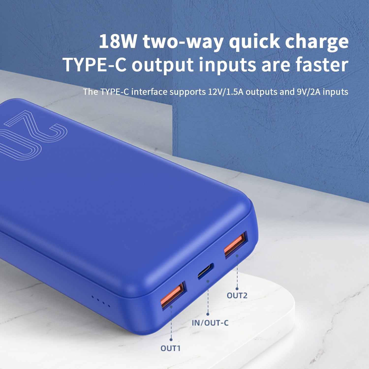 Wireless high capacity 20000 fast charge small mobile power supply