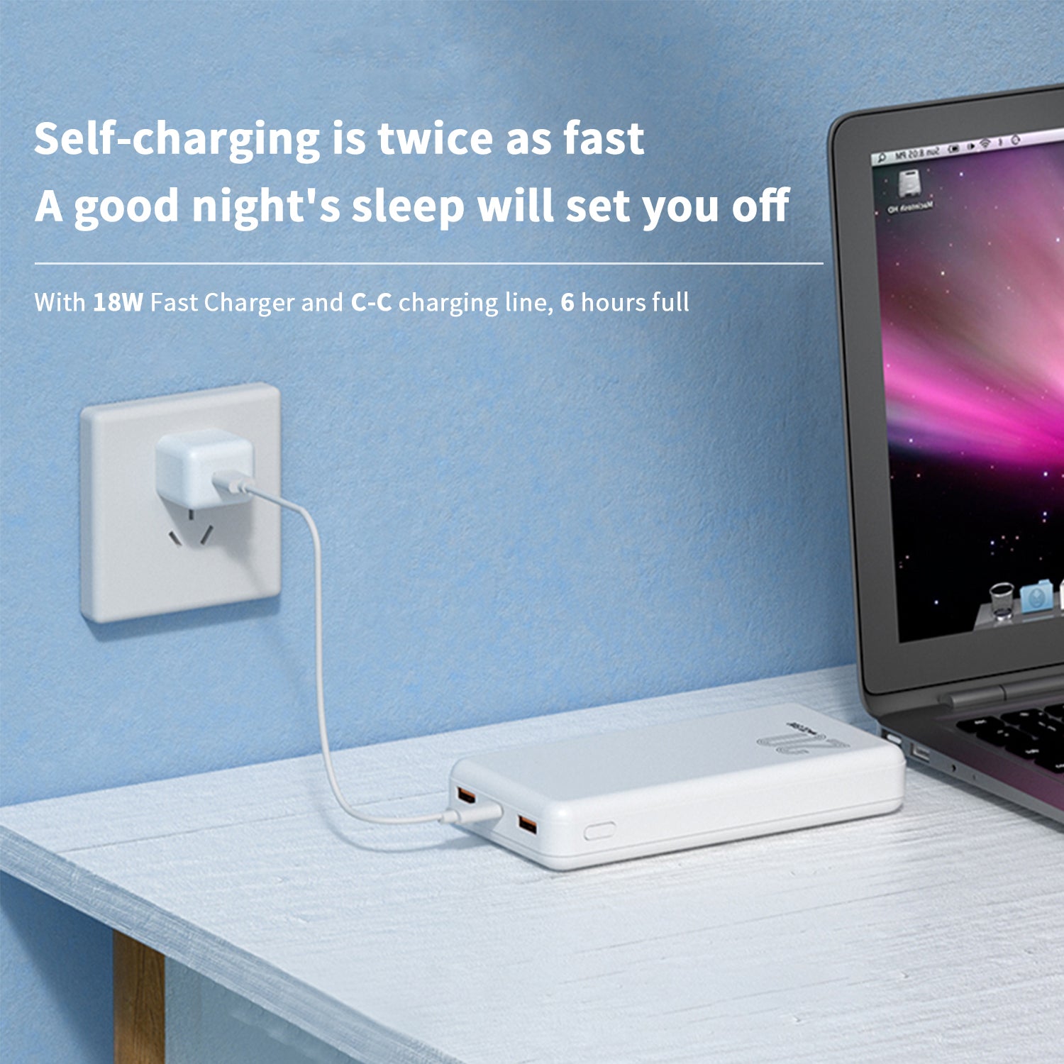 Wireless high capacity 20000 fast charge small mobile power supply