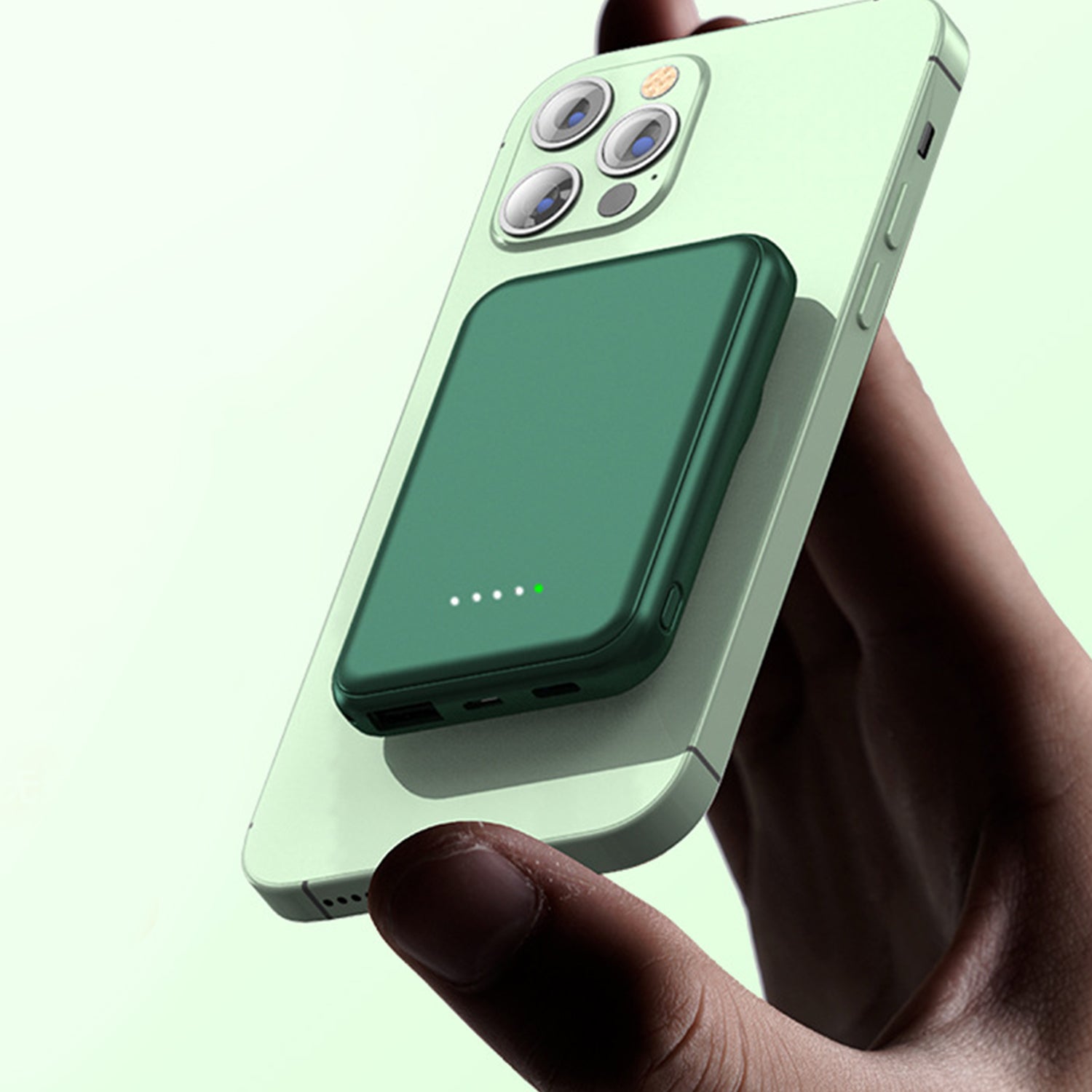 5000mAh  portable magnetic Magnetic absorption wireless charging bank