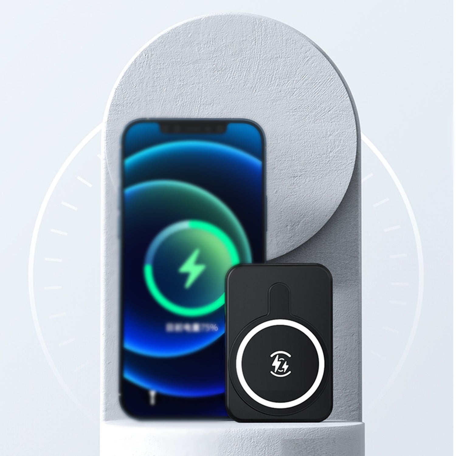 5000mAh  portable magnetic Magnetic absorption wireless charging bank