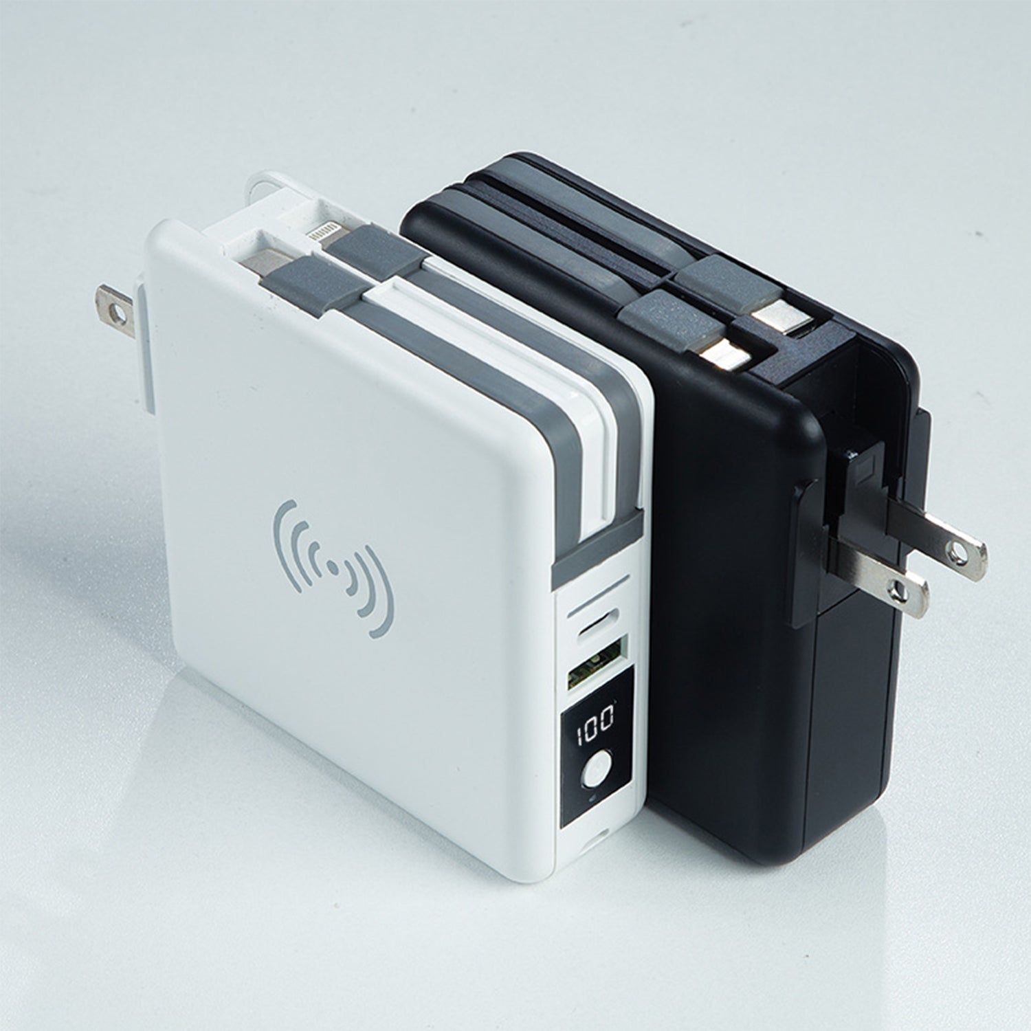 6700mAh self contained cable plug magnetic suction wireless charging bank