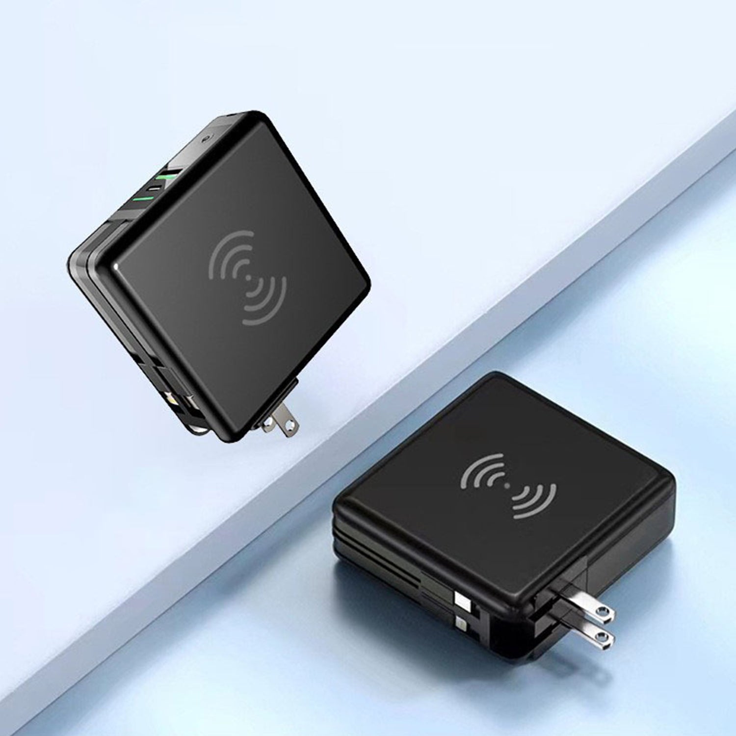 6700mAh self contained cable plug magnetic suction wireless charging bank