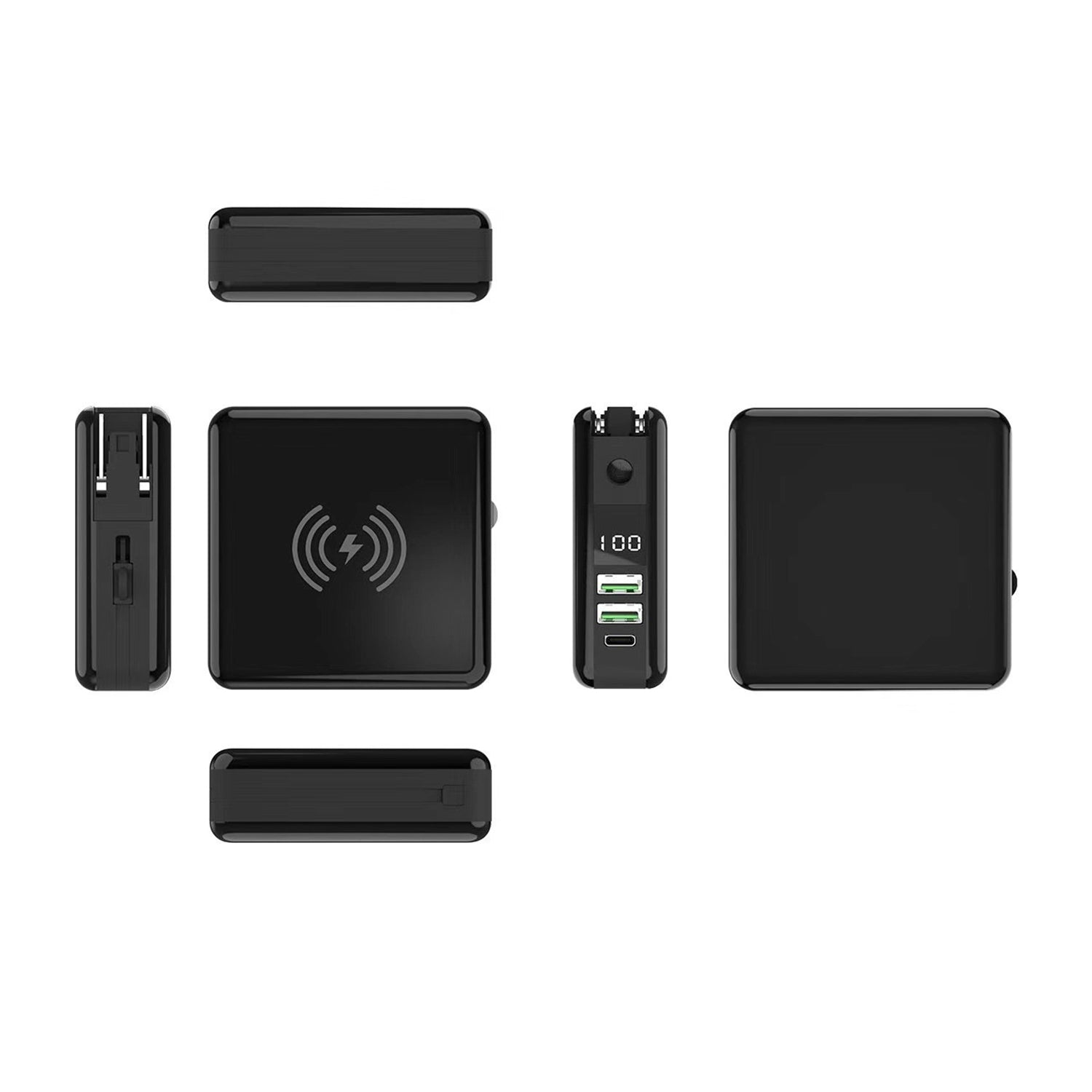 6700mAh self contained cable plug magnetic suction wireless charging bank
