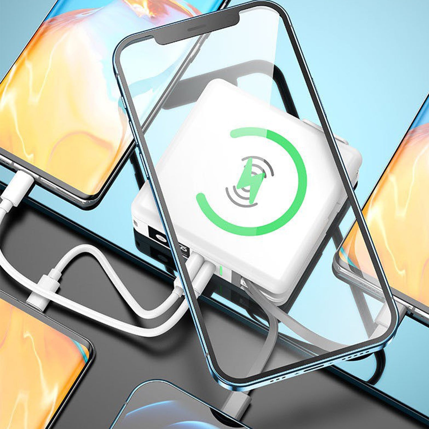 6700mAh self contained cable plug magnetic suction wireless charging bank