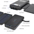 20000mAh Solar fast charging with  LED lights bank support wireless charging-Black