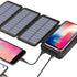 20000mAh Solar fast charging with  LED lights bank support wireless charging-Black