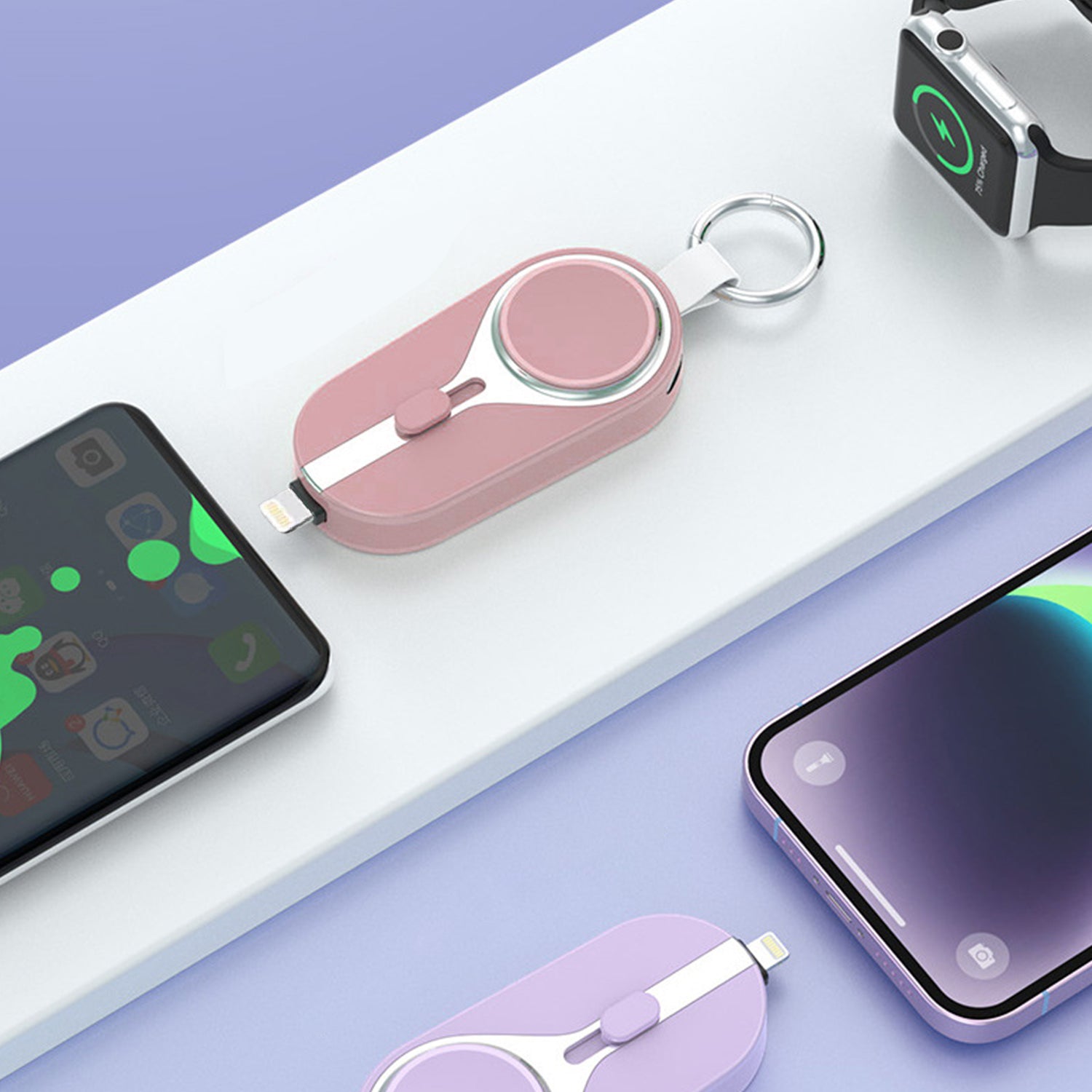 3000mAH Portable emergency Power Bank for Apple Watch Charger Key Chain Mobile Phone External Battery for iphone 12 13 14 Spare Auxiliary Battery