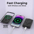Magnetic Attraction Wireless Power Bank 10000mAh Portable Battery Charger Foldable Stand Fast Charging 15W Wireless & PD 22.5W USB-C for iPhone 15/14/13/12/12 Pro/13 Pro Max-Black