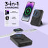 Magnetic Attraction Wireless Power Bank 10000mAh Portable Battery Charger Foldable Stand Fast Charging 15W Wireless & PD 22.5W USB-C for iPhone 15/14/13/12/12 Pro/13 Pro Max-Black