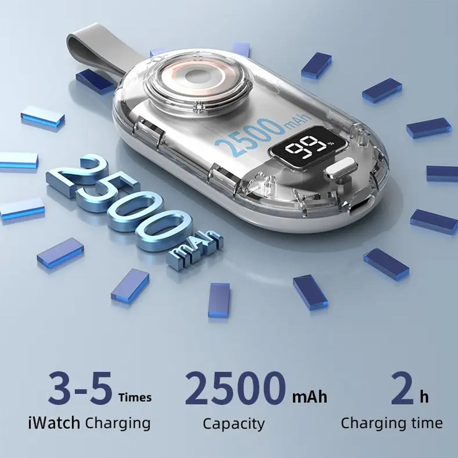 Portable Charger for Apple Watch, 2500mAh iWatch Charger Wireless Fast Charging Power Bank,compatible Magnetic Attraction Travel Smart Keychain Charger for Apple Watch Series Ultra/8/7/6/5/4/3/2/SE