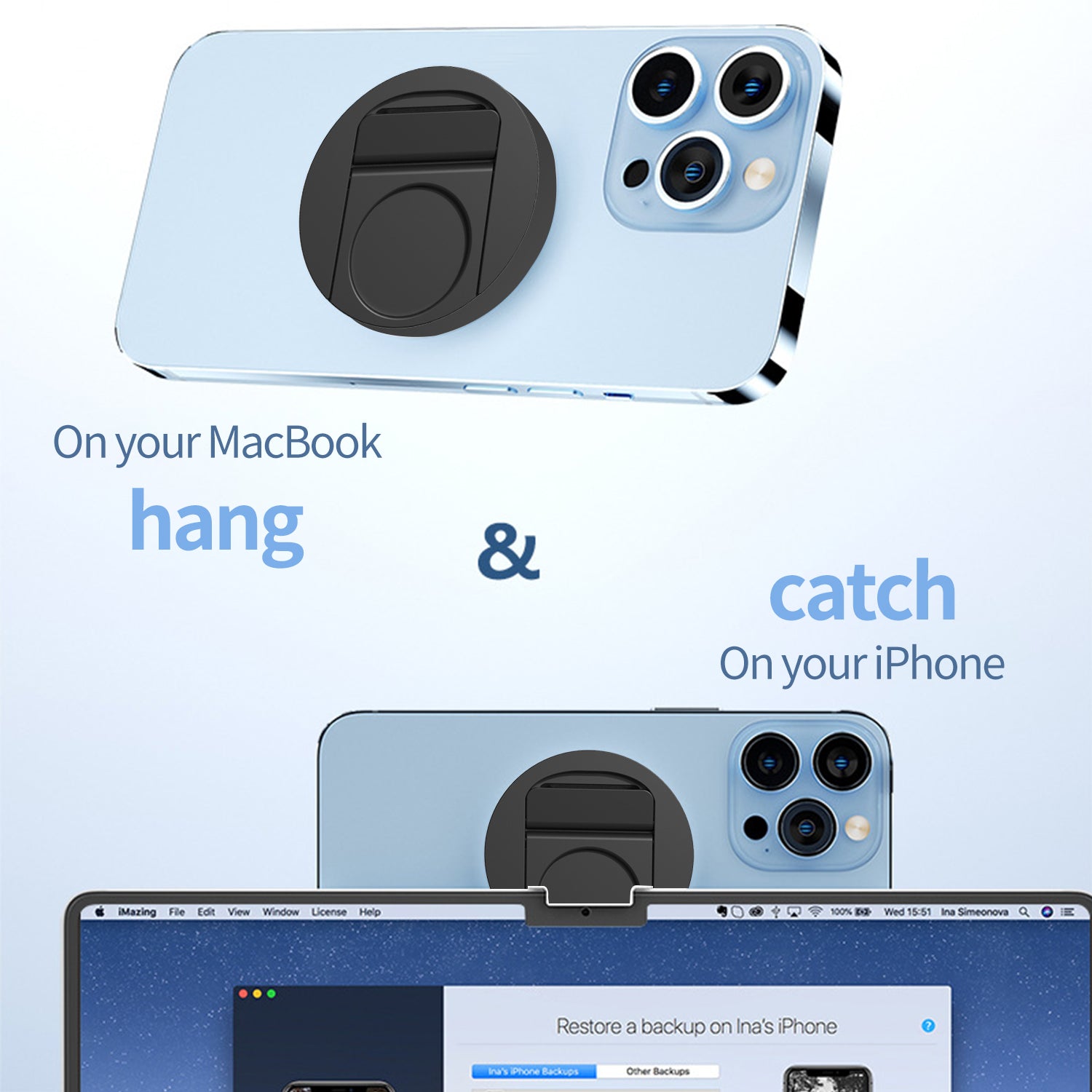 Magnetic Suction Phone Desktop Ring Buckle Bracket