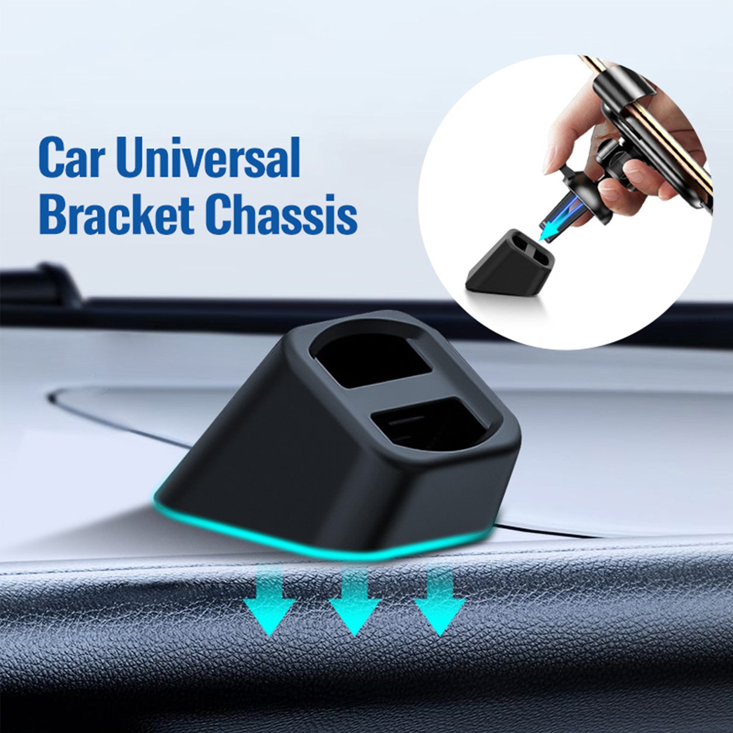 Multifunctional Vehicle Mobile Phone Phone Holder Base-Black