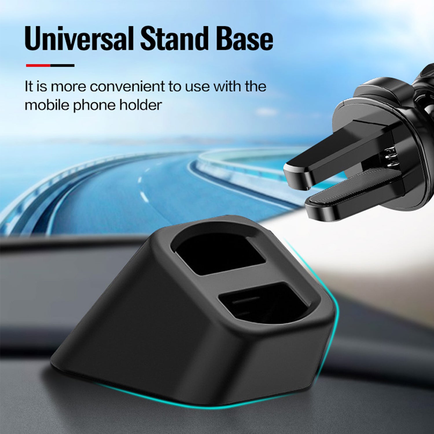 Multifunctional Vehicle Mobile Phone Phone Holder Base-Black