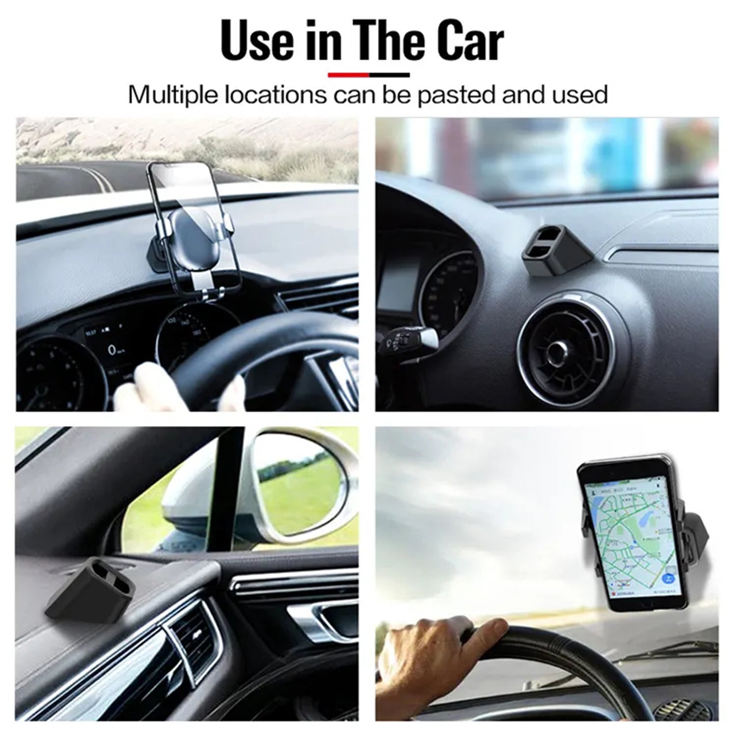 Multifunctional Vehicle Mobile Phone Phone Holder Base-Black