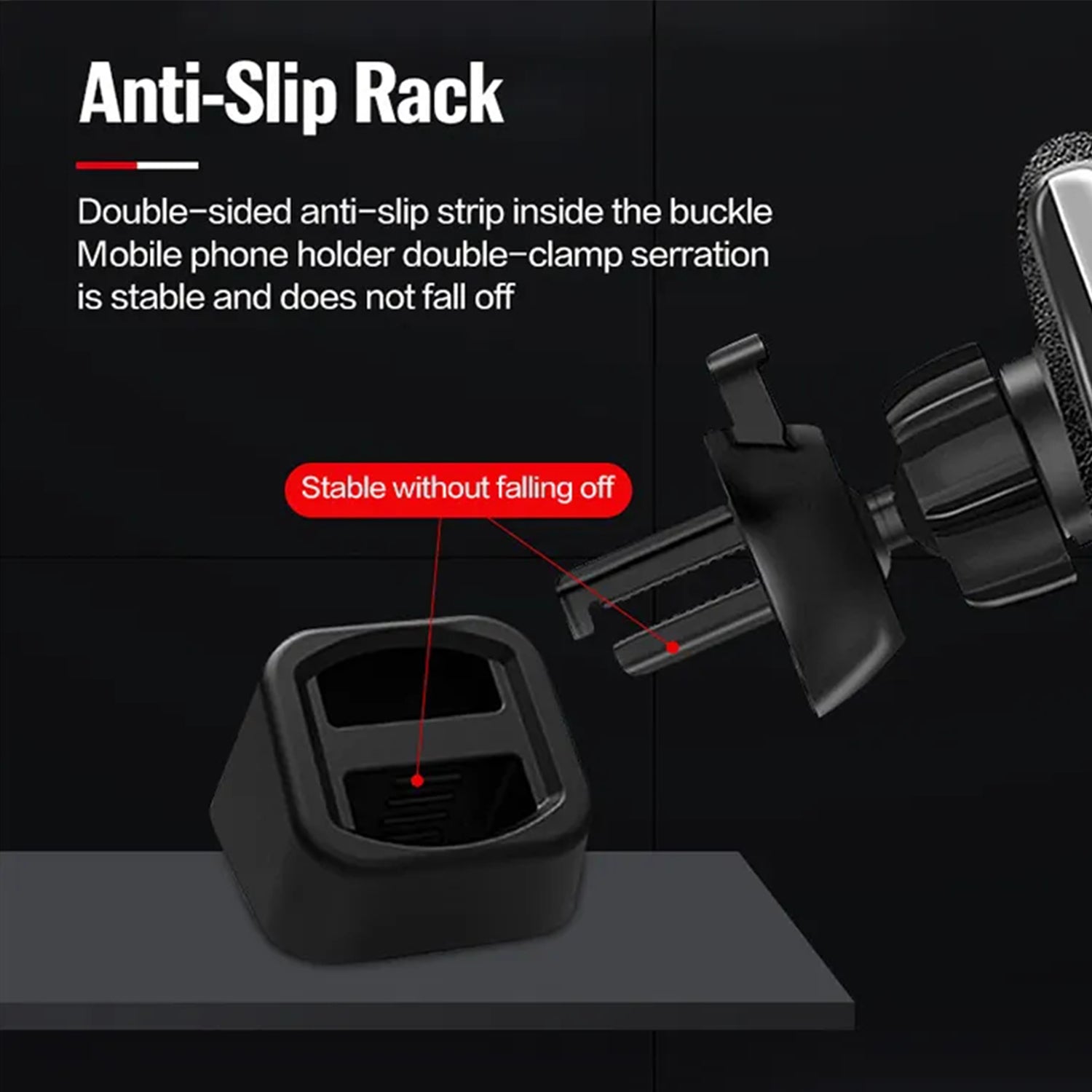 Multifunctional Vehicle Mobile Phone Phone Holder Base-Black