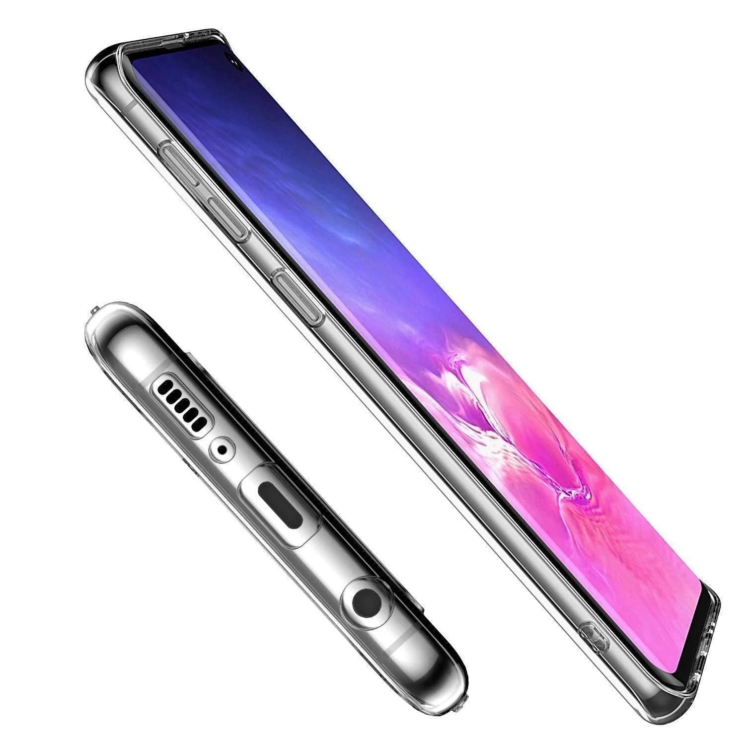 Transparent TPU Case Shockproof Drop Resistant Case Cover for Galaxy S10-Clear