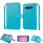 Galaxy S10 Plus 2 in 1 Leather Wallet Case with 9 Credit Card Slots and Removable Back Cover