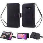 Galaxy S10e( 5.8") 2 in 1 Leather Wallet Case with 9 Credit Card Slots and Removable Back Cover