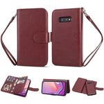 Galaxy S10e( 5.8") 2 in 1 Leather Wallet Case with 9 Credit Card Slots and Removable Back Cover