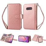 Galaxy S10e( 5.8") 2 in 1 Leather Wallet Case with 9 Credit Card Slots and Removable Back Cover