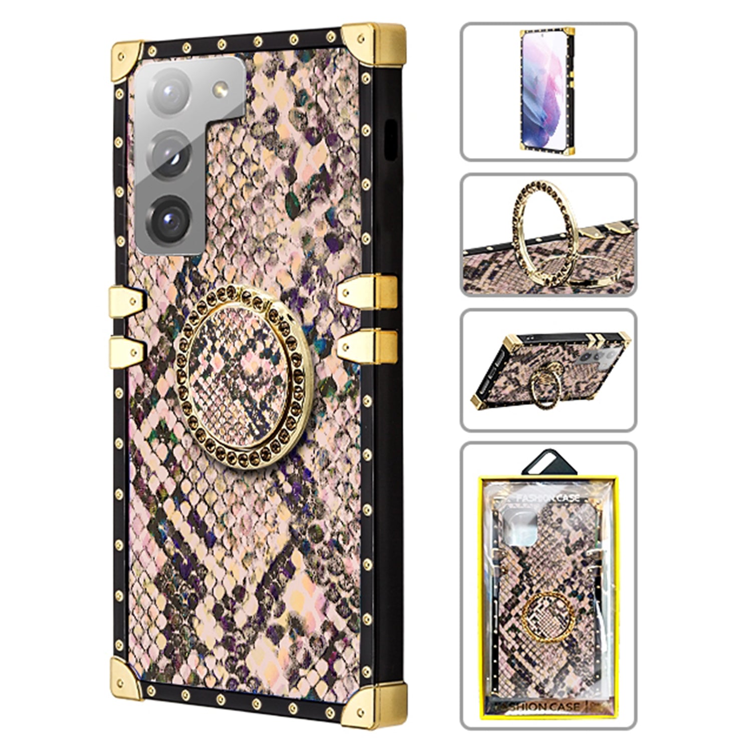 Samsung Galaxy S21 (6.2") TPU Luxury Leopard Print Fashion Case with Kickstand