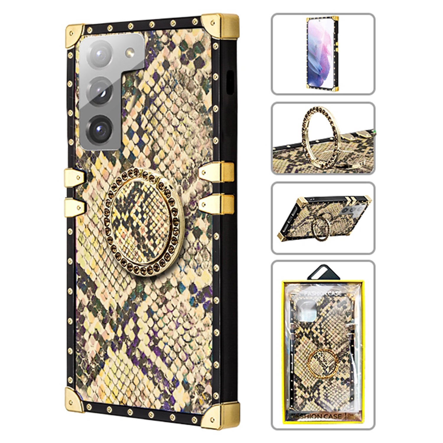Samsung Galaxy S21 (6.2") TPU Luxury Leopard Print Fashion Case with Kickstand