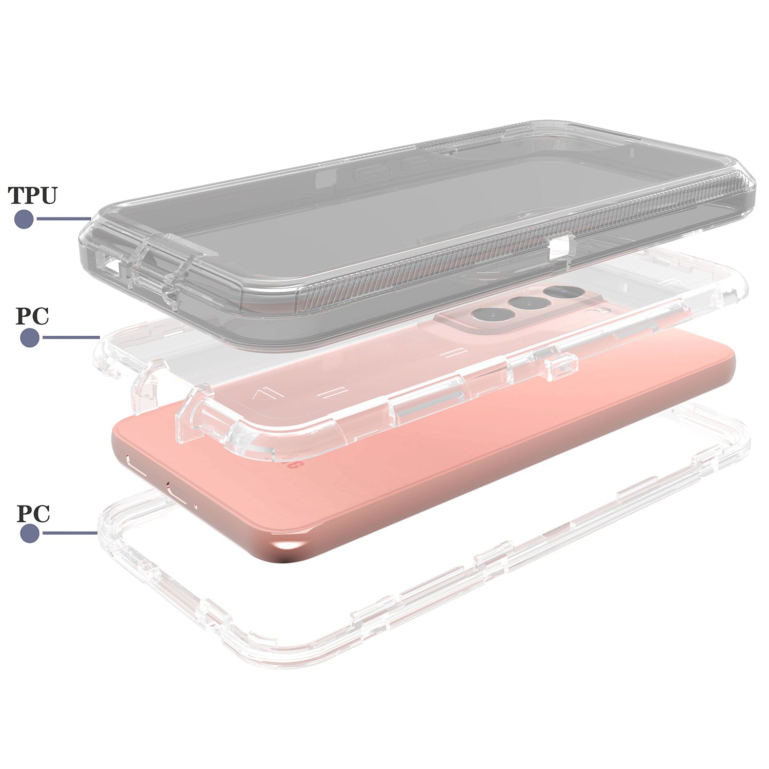 Galaxy S23 Transparent Full Protection Heavy Duty Case